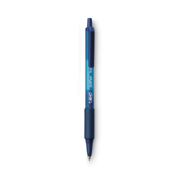 BIC® Soft Feel Ballpoint Pen, Retractable, Fine 0.8 Mm, Blue Ink, Blue Barrel, Dozen freeshipping - TVN Wholesale